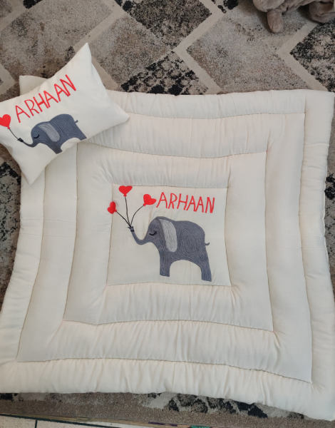 Personalised Baby Quilt: Elephant