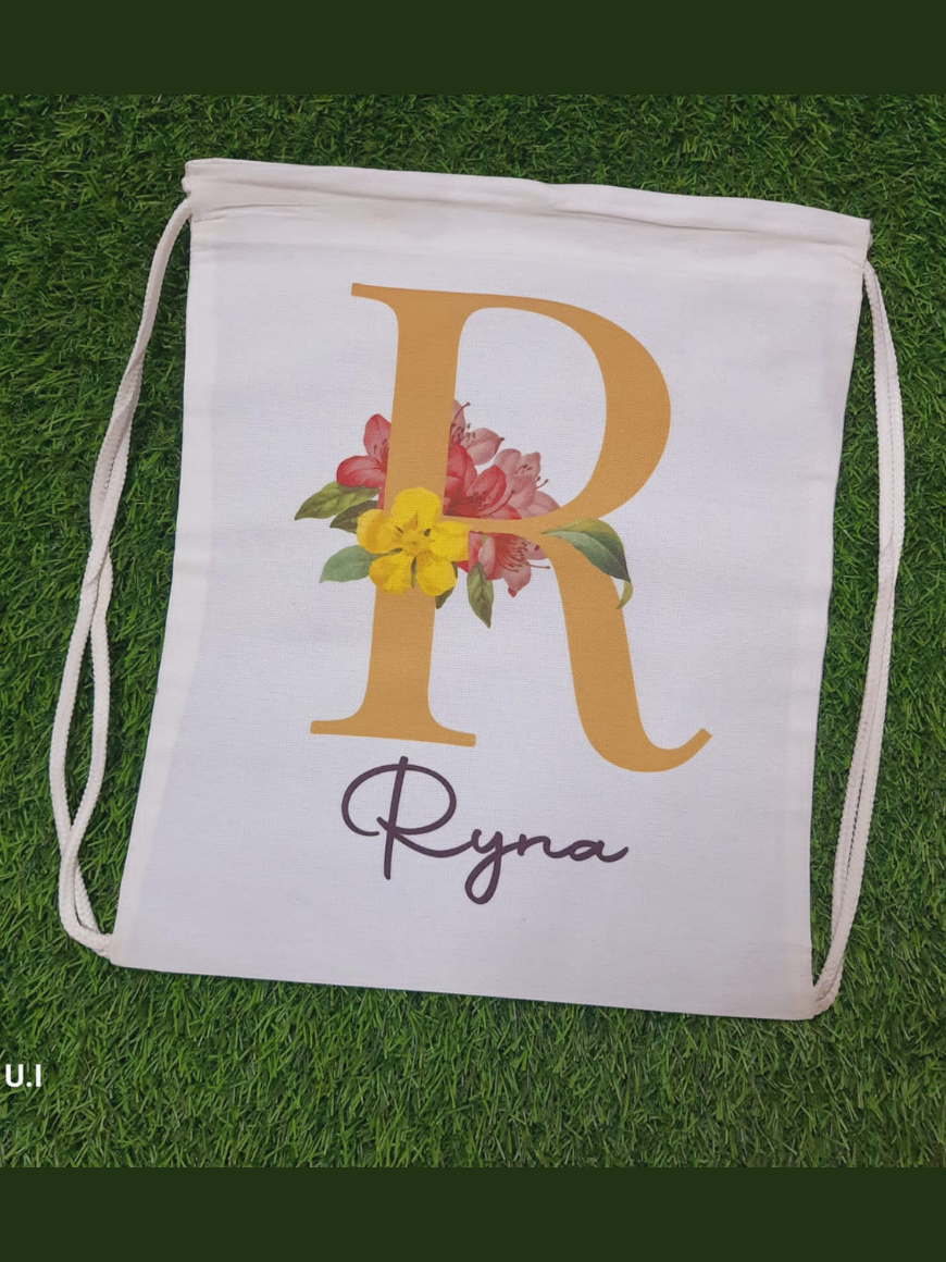 Personalized drawstring bag(Alphabet)